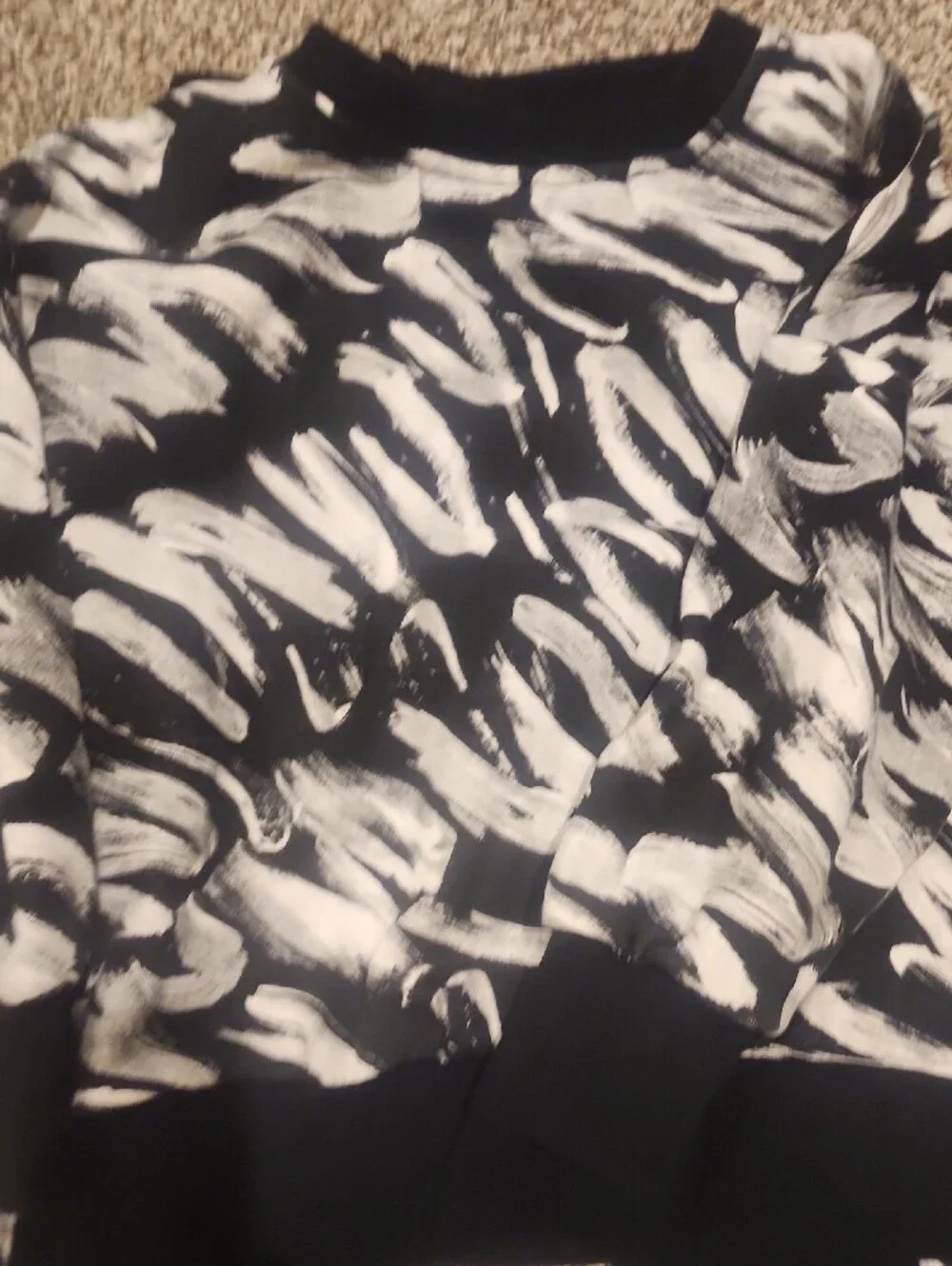 Little Bipsy Black & White Brushstroke Pullover Hoodie